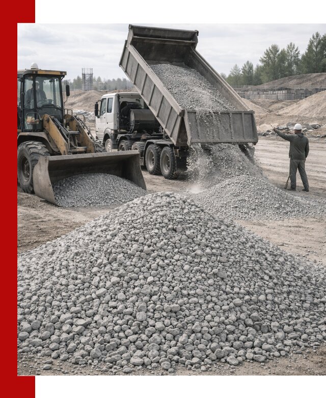 Доставка известнякового щебня фр. 5–20 в Кизляре