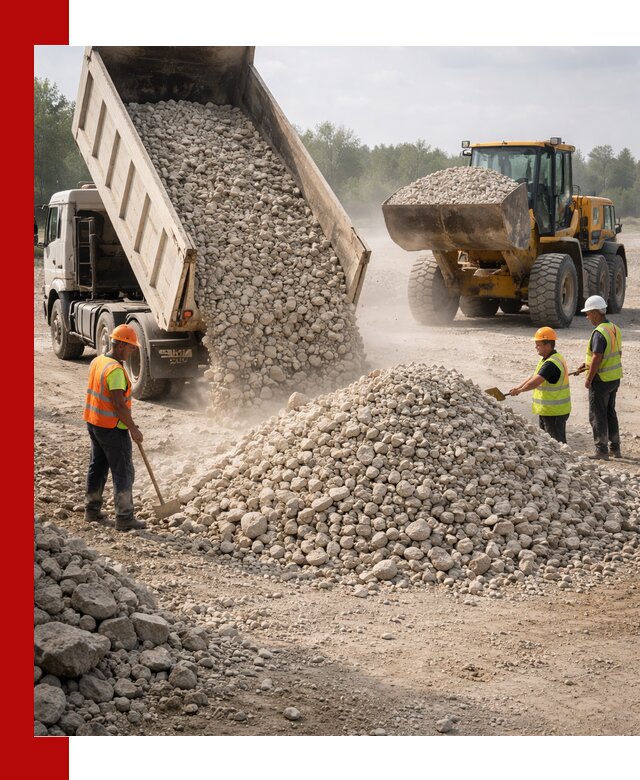Доставка известнякового щебня фр. 40-70 в Кизляре