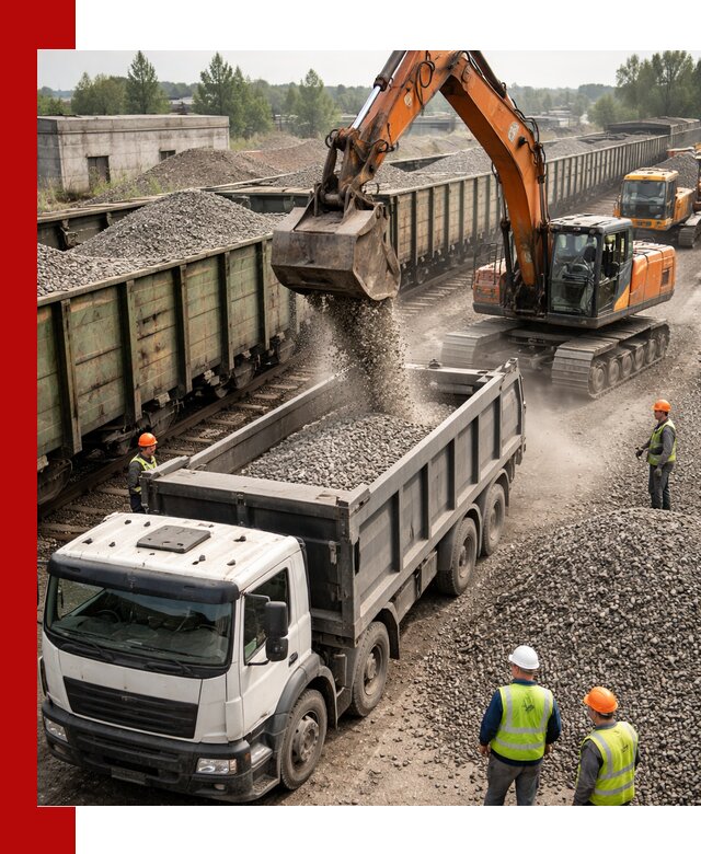 Железнодорожный щебень фракция 25–60 для поставок в Кизляре