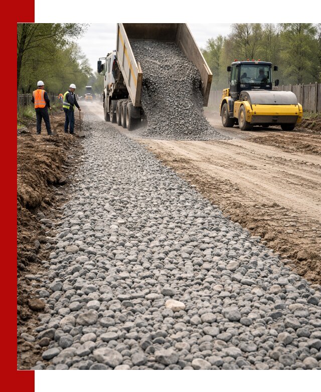 Доставка щебня для отсыпки дорог в Кизляре высокого качества
