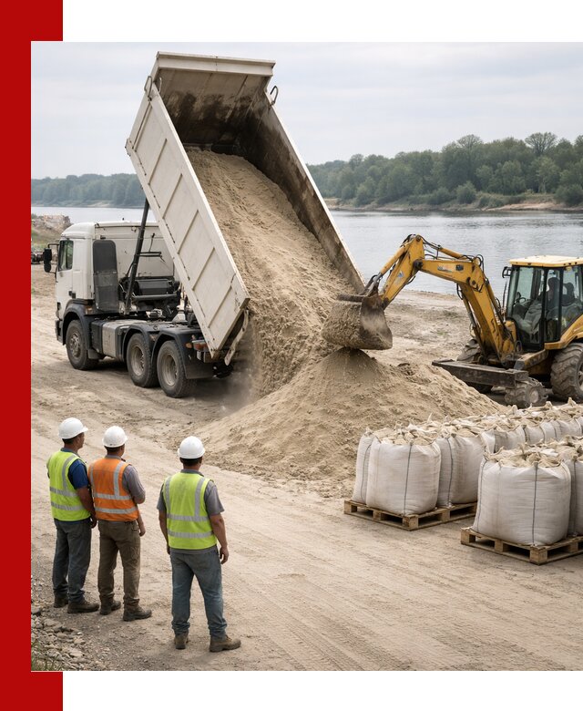 Доставка речного песка в Кизляре самосвалами и погрузкой