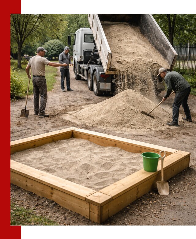 Песок для песочницы с доставкой в Кизляре недорого и чистый