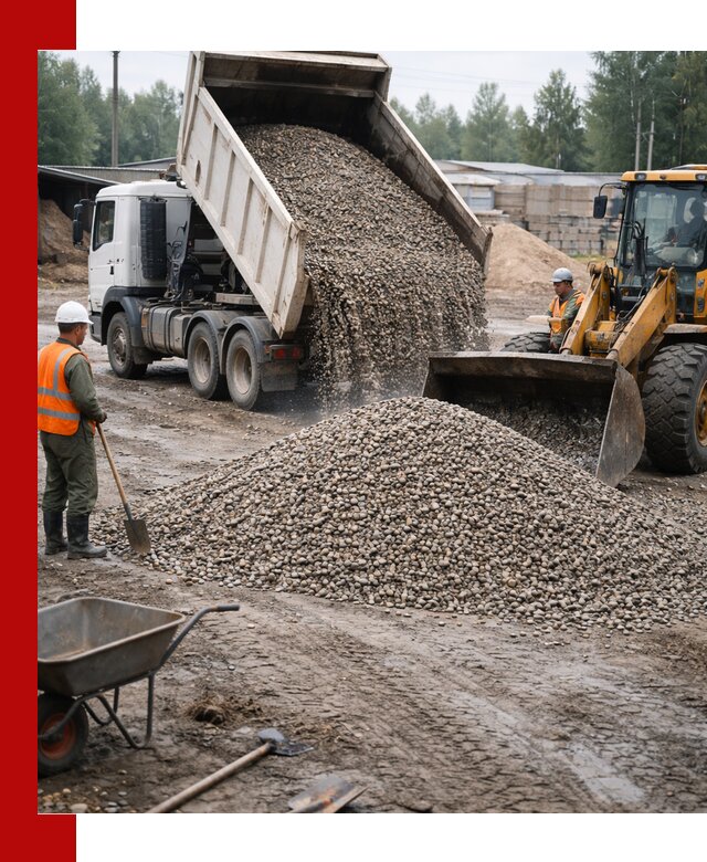 Мытый гравий с доставкой в Кизляре от карьера до участка