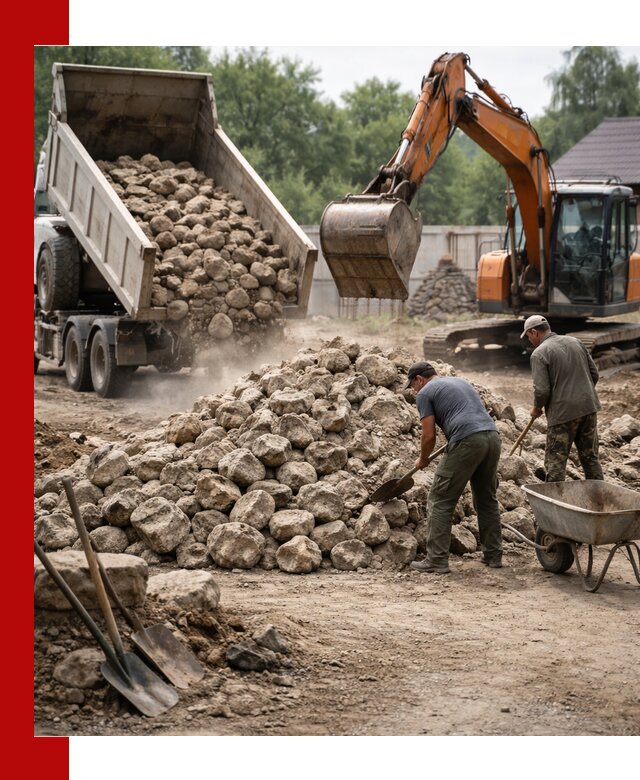 Доставка и разгрузка бутового камня в Кизляре