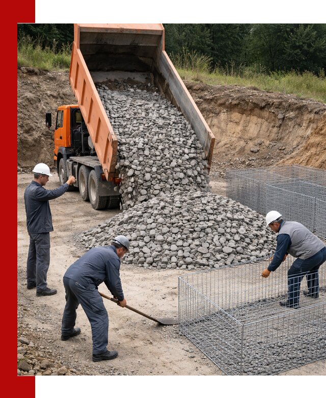 Камень для габионов с доставкой в Кизляре быстро и надёжно