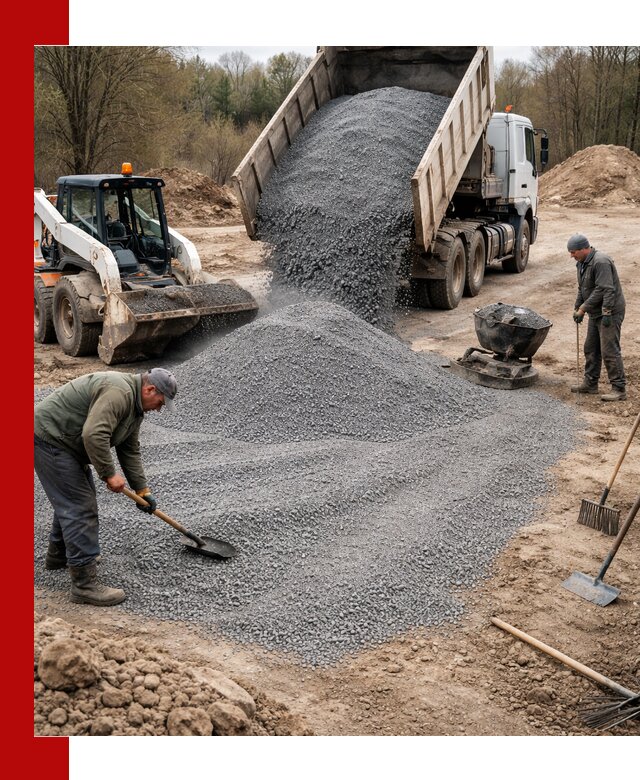 Отсев для подсыпки в Кизляре — доставка и подсыпка на участок