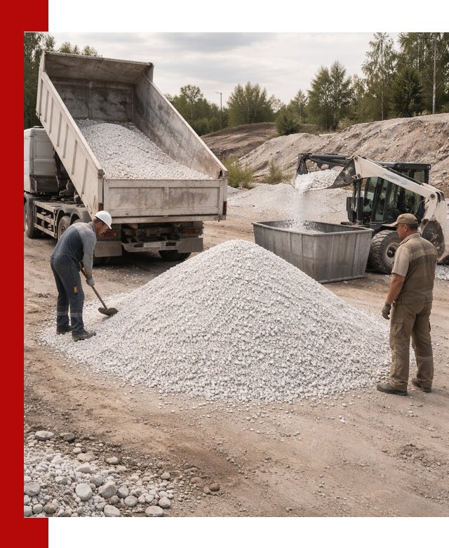 Доставка и продажа белой мраморной крошки в Кизляре