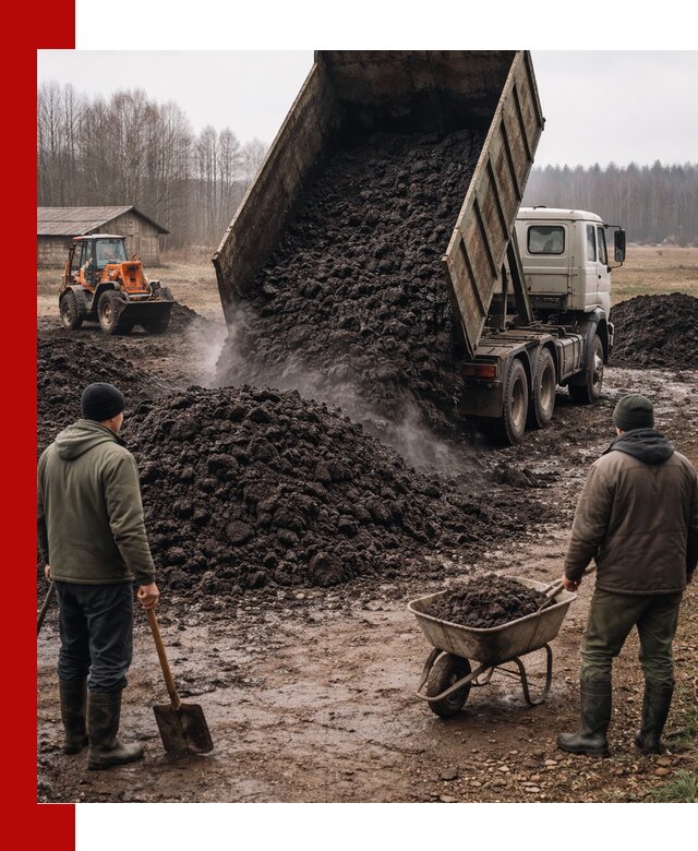 Доставка низинного торфа с разгрузкой и доставкой в Кизляре