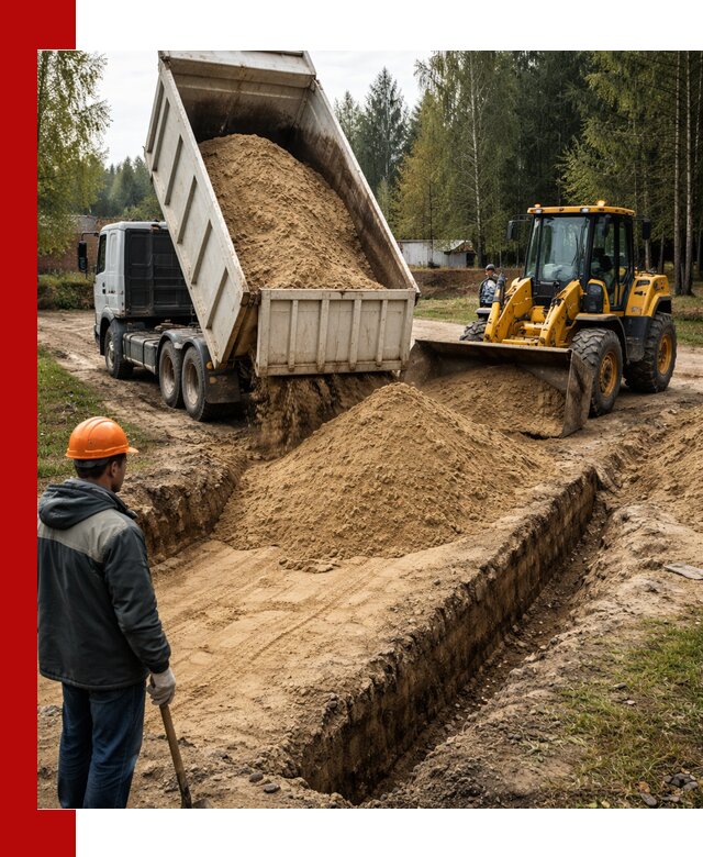 Доставка песчаного грунта в Кизляре для строительных работ