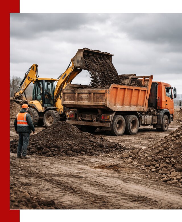 Вывоз грунта и строительного мусора в Кизляре грузовыми самосвалами